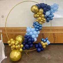 Blue & Gold Balloon Garland Arch Kit, Navy Blue, Light Blue, Metallic Gold & Blue Balloon Arch Set, Macaron Blue & Gold Foil & Sequin Balloons For Birthday, Wedding, Graduation, Baby Shower Party Decoration - A-1 - View 7