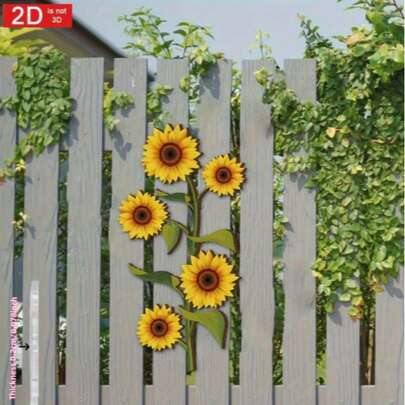 Tranh treo tường hình hoa hướng dương bằng acrylic mới, thiết kế phẳng hiện đại, phù hợp trang trí sân vườn, phòng khách, phòng ngủ, hàng rào, hiên nhà ngoài trời.