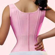 Popular High-Elasticity Court-Style Mesh Waist Cincher Corset Vest With Zipper And Button Closure Vintage Shapewear For Women - màu đen - Xem 5