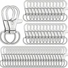 100PCS Keychain Hooks With 50pcs Key Rings 50pcs Swivel Lobster Claw Clasps For Keychain Clip Lanyard, Jewelry Making, Crafts - One Size - View 4