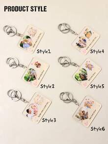 Llavero con foto en forma de corazón personalizado, llavero con foto personalizado como regalo para papá, familia, recuerdo, estilo romántico y lindo para llevar a diario como accesorio de bolso, regalo de cumpleaños, Día del Padre, aniversario, vacaciones, llaveros con imagen personalizada, colgante de memoria con texto personalizable - Estilo A - Ver 3