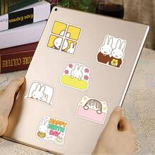 MIFFY Bộ 50 miếng dán hình thỏ dễ thương, hình dán thỏ hoạt hình Nhật Bản, hình dán nhân vật hoạt hình cổ điển của Hà Lan, thích hợp dán lên laptop, bình nước, sổ lưu niệm và nhật ký, hoàn hảo cho văn phòng phẩm trường học, quà tặng sinh nhật, quà tặng nhỏ và quà tặng độc quyền cho người hâm mộ. - Nhiều màu - Xem 7