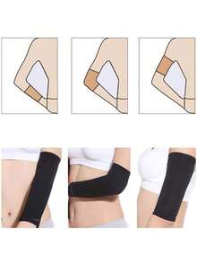 2Pcs Apricot Compression Arm Shaper Sleeves, Breathable & Stretchable Design, Perfect Gym Fitness Accessories For Women - 米色 - 查看 10