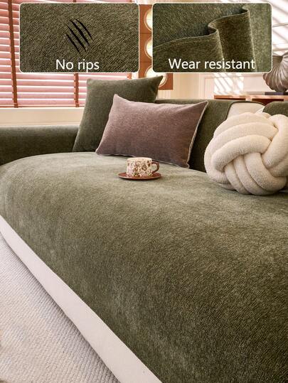1 chiếc vỏ đệm sofa bằng vải chenille mềm mại, bảo vệ ghế sofa đa năng dùng được cả bốn mùa, vỏ bọc sofa chống trượt hiện đại tối giản, chống bụi và có thể giặt được, trang trí phòng ngủ, thân thiện với thú cưng, phù hợp với sofa hình chữ L và sofa 1/2/3/4 chỗ ngồi.