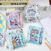 Bộ 1/2/4 cuốn sổ tay lớn hình chú cún Snoopy hoạt hình, kèm bút bi, sổ kẻ dòng màu trắng, nhật ký, sổ tay dễ thương cho bé gái, sổ ghi chép, văn phòng phẩm cho học sinh. - Nhiều màu - Xem 1