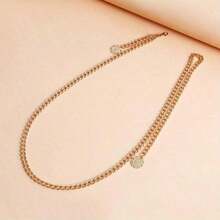 1pc Metal Geometric Chain Waist Belt, Minimalist And Practical Multi-Function' Summer School Fall, Autumn, Winter, Gold Waist Belt, Jewelry Women, Waist Belt For Women,  Summer, Western Jewelry, Mother'S Day - Kiểu 1 - Xem 4