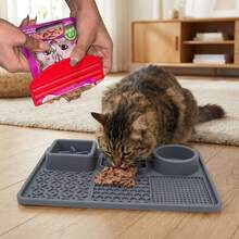 猫粮挤压器，猫/狗湿粮袋分配器，幼猫零食刮刀，清洁双手刮刀 - 顏色隨機 - 查看 4