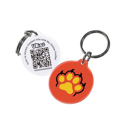  UNISE QR Code Pet ID Tag - Free Online Profile No Subscription, Instant Scan To Contact Pet Tag,Suitable For Dog & Cat , Pet Name & Phone Number Protection,Scan To Locate,Pet Location,Pet Products,Cute Pet ID Card