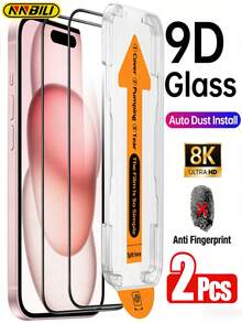 Shockproof Tempered Glass 2pcs Full Coverage High-Definition Anti-Drop Tempered Glass Screen Protector, Self-Cleaning, One-Click Installation With Auto Dust Removal Box, Suitable For IPhone 17 Pro Max, 9H Hardness Tempered Glass, Full Screen Coverage, Anti-Fingerprint, Bubble-Free, Easy Installation, Suitable For IPhone 17 Pro Max/17 Air/17e/16 Plus/16 E/16/15 Pro Max/14 Pro Max/13 Mini/12/11 Series Mother's Day Gift - 2Pcs - View 26