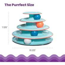 Catstages Chase Meowtain 4-Tier Interactive Cat Track Toy – 4 Spinning Balls, Non-Slip Base, Ideal For Indoor Cats, Blue - 追逐喵星人賽道塔 - 查看 5