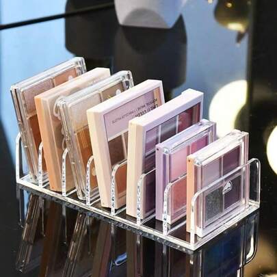 Acrylic Cash Tray 7 Slots File Organizer For Desk Clear Mail Holder Eyeshadow Makeup Palette Cosmetic Tray Vertical Letter Sorter For Desktop, Bill, Document, Notebook