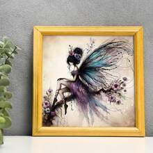 1 Set - Fairy Theme Cross Stitch Painting Kit, DIY Needlework Craft, 11CT Blended Thread Hand Embroidery, Creative Gift, Suitable For Decorating Foyer, Living Room And Bedroom Walls. - round diamond - View 3