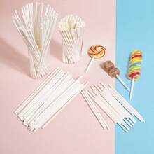 500 que kẹo mút màu trắng, que giấy làm kẹo mút, thích hợp cho việc làm kẹo chuyên nghiệp, các khóa học làm bánh, bộ dụng cụ tự làm sô cô la/bánh quy, bánh que, bánh quy que, kẹo cầu vồng, tự làm. - Xem 8