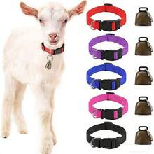 1 chiếc vòng cổ nylon điều chỉnh được kèm chuông cho dê, bộ vòng cổ đồng cho bò/ngựa/cừu dùng để chăn thả, vòng cổ chống lạc cho thú cưng. - Nhiều màu - Xem 3