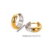 Pendientes de acero inoxidable chapados en oro de 18K para mujer, 83.48g, hipoalergénicos, de dos tonos, con ganchos simples y clásicos, adecuados para uso diario, vacaciones, fiestas y como - Colores mezclados - Ver 11