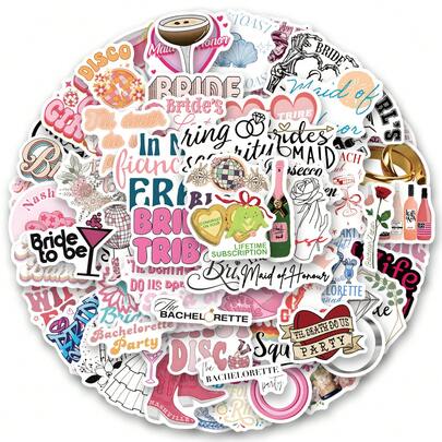 122张单身派对贴纸，可用于剪贴簿、日记本、笔记本电脑、保险杠、滑板、水瓶、收藏品、笔筒、笔记本、电脑、手机等，为您的生活增添许多乐趣，是送给成年人的完美礼物。