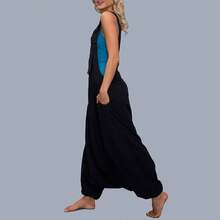 KK1904 Mono de Pierna Ancha Estilo Harem Irregular en Grandes Cantidades - Azul - Ver 8