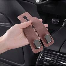 Móc tựa đầu xe hơi chất lượng cao SEAMETAL, móc ghế sau bọc da lộn cao cấp, móc đôi, móc hợp kim chịu lực 20KG, phù hợp với mọi loại xe. - A - Xem 5