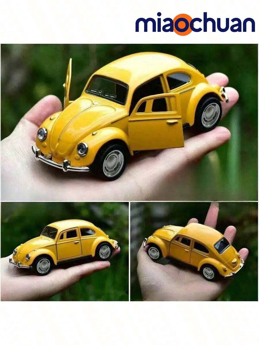 1 pieza Modelo de coche clásico a escala 1:32, figura de motocicleta, regalo de vacaciones, modelo de coche vintage de escarabajo de aleación con puertas que se abren - Multicolor - Ver 1