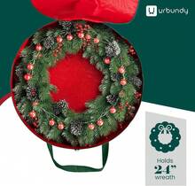 Heavy Duty 24-Inch Wreath Storage Bag, Waterproof Green Organizer Container For Christmas & Year-Round Holiday Decor Protection - Green - View 8