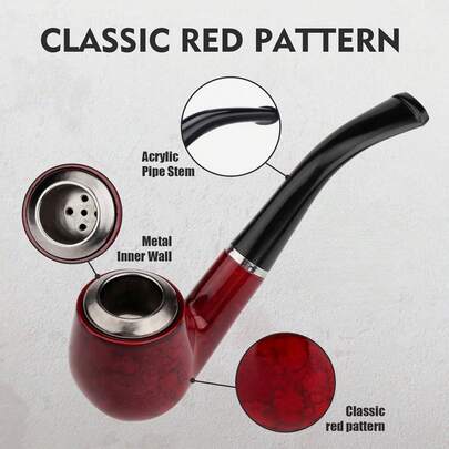 1/2pcs Elegant Pipe, Smoking Accessories With Washable Micro Filter, Creative Valentine's Day Gift, Perfect Present For Men