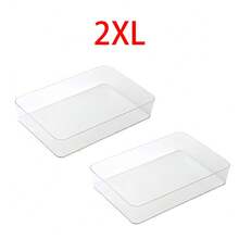 1/2pcs Transparent Drawer Organizer Box, Makeup Storage Box, Desktop Compartment Storage Box, Suitable For Cosmetics, Office Supplies And Miscellaneous, Summer Gift Storage Box For Women - Clear - View 12