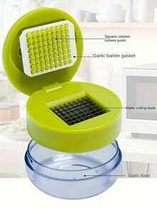 1pc Heavy Duty Garlic Press And Mincer, Manual Garlic Crusher And Mincer With Easy Clean Mincing Plate, Compact Handheld Design, Plastic And Garlic Clove Presser (Garlic Not Included), Dishwasher - Multicolor - View 4