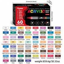 1pc Direct Liquid Soft Tip Acrylic Marker Pen, 9/12/24/36/48/60/72/120/168/240/288 Color Set, Non-Transparent Watercolor Brush Pens For Art Students, DIY Painting On Rock, Calligraphy, Scrapbooking, Handwriting, Card Making, Black Card Paper, Stone Painting, Christmas Decoration, Wood, Plastic, Canvas, Suitable For Students And Office Workers - Marker Pen - View 18