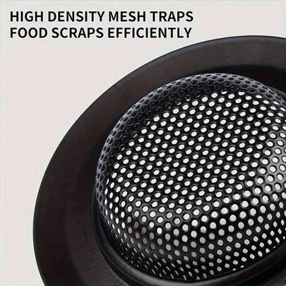 1 pieza Colador de acero inoxidable duradero para fregadero de cocina - Diseño de malla hexagonal negra, drenaje efectivo, adecuado para la cubeta de verduras y el fregadero, accesorios para fregadero de cocina - Colador de malla hexagonal - Colador de malla resistente