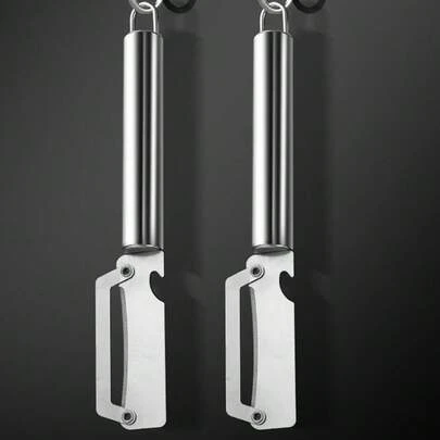 1pc Heavy Duty Stainless Steel Vegetable Peeler, Multi-Function Bottle Opener With Ergonomic Handle - Thick Blade Suitable For Pumpkin, Carrot, Potato | Durable Kitchen Tool, For Home & Professional Use, Vegetable Slicer