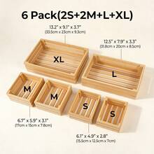 Bamboo Stackable Storage Bins, Wood Storage Containers, Versatile Pantry Organizers And Storage, Rustic Kitchen Organizers And Storage, Decorative Cabinet Organizer For Bathroom, Countertop, Closet - Bamboo - View 13