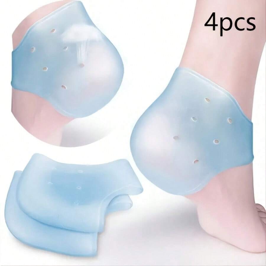 2/4/6pcs Heel Gel Protectors, Heel Cup Gel Protection Sleeves, Unisex Heel Pads, Softening Skin Silicone Heel Protectors, Gel Protection Pads, Protect Your Feet Outdoors - Quantity - View 1