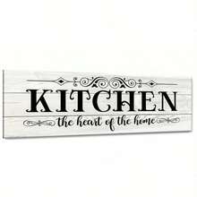 1pc Charming Wooden Kitchen Sign - Easy To Install, Farmhouse Wall Decor With Canvas Art Kitchen Wall Decoration - Multicolor - View 9