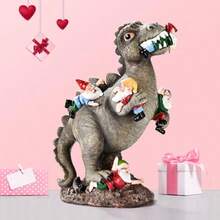 Garden Gnomes Statues Yard Decorations Outdoor Garden Decor 14" Dinosaur Gnomes Garden Statues Patio Lawn Ornament Gardening Gifts For Women For Housewarming - Gray - 查看 4