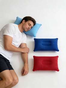 1pc Inflatable Small Pillow, Portable Travel Neck Pillow + Neck Support Nap Pillow, Airplane Neck Pillow, Compact & Lightweight, Easy To Carry And Store, Suitable For Travel - Nhiều màu - Xem 5