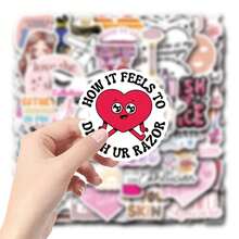 60 miếng dán chủ đề thẩm mỹ, dùng để trang trí sổ lưu niệm, nhật ký, máy tính xách tay, cản xe, ván trượt, bình nước, máy tính, điện thoại, thiệp chúc mừng, album ảnh, đồ nội thất. - Xem 5