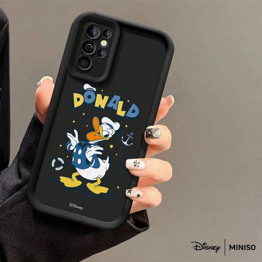 MINISO Disney Donald Duck "DONALD" Anchor TPU Phone Case, Nautical Style Compatible With Samsung S26 Ultra/S26 Edge/S26 Plus/S26/S25 Ultra/S25 Plus/S25/S25FE/S25Edge/S24Ultra/S24Plus/S24/S24FE/S23FE/S23Ultra/S23Plus/S23/S22Ultra/S22Plus/S22/S21Ultra/S21Plus/S21/A15/A16/A17/A23/A24/A25/A26/A33/A34/A35/A36/A52/A53/A54/A55/A56/A71/A72/A73, Christmas Gift For Girlfriend - Black - View 1