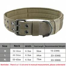 1 chiếc/bộ Vòng cổ huấn luyện chó Xqpetlihai, vòng cổ chó bằng nylon quân đội có thể điều chỉnh với tay cầm điều khiển và khóa kim loại bền chắc, phù hợp cho chó cỡ trung bình và lớn, vòng cổ huấn luyện bền bỉ. - Màu Khaki - Xem 9