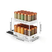 1 buah/2 buah Rak Penyimpanan Plastik Multifungsi 2 Tingkat, Organizer Penyimpanan Kabinet Dua Lapis Kapasitas Besar, Rak Penyimpanan Tipe Laci untuk Botol Bumbu & Toples Rempah, Organizer Tarik Keluar di Bawah Wastafel, Cocok untuk Kabinet, Dapur, Restoran dan Kamar Mandi, Tempat Penyimpanan Hemat Ruang - MultiWarna - View 14