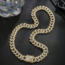 1 pieza Collar de cobre con estilo punk rústico de circonita cúbica - Dorado - Ver 6