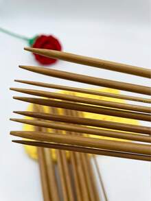 Kim đan hai đầu bằng tre cacbon hóa, dài 25cm, 18 kích cỡ, 4 chiếc/bộ, kim mịn, thích hợp cho găng tay không đường may, tất, cổ tay áo, cổ áo và các dự án đan có chu vi nhỏ. - Kim đan 25cm - Xem 6