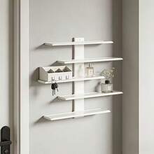 5-Tier Multifunctional Wall-Mounted Display Rack, Available In 2 Colors. Designed As Architectural Art Decor To Save Space, Corner Shelf, Wall-Mounted Triangle Shelf, Wall Partition Rack, Bathroom Shelf, Kitchen Wall Organizer - Multicolor - View 5