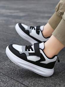 Kids' Fashion Sports Shoes, Boys & Girls Outdoor Running Sneakers, Campus & Casual Shoes For All Seasons - Black and White - View 15
