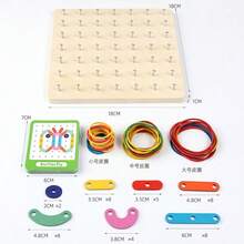 Tablero de rompecabezas versátil, tablero de clavos con forma, tablero de montaje, juego de columnas, tablero de clavos para la inteligencia de los niños, juego de pilares versátil, juguetes de emparejamiento de formas cognitivas para niños y niñas, bloques de construcción de rompecabezas, juegos de escritorio 2 en 1 para interacción entre padres e hijos, regalos festivos - Multicolor - Ver 8