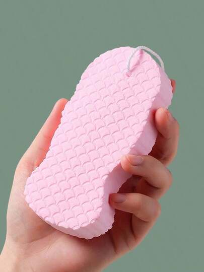 Super Soft Exfoliating Bath Sponge, 3D Fish Scale Texture Design - Gentle Painless Exfoliation, Designed For Women, Professional Body Scrub Sponge, Shower Sponge, Essential Bathing Accessory, Shower Accessory, 3D Fish Scale Texture, Bathroom Supplies, Bathing Accessory