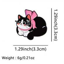 3pcs Cute Black Cat Cartoon Brooch, Original Design Cat Enamel Brooch, Adorable Pet Lapel Pin, Student Backpack Accessory Gift, Clothing & Bag Decor Metal Animal Brooch Badge - A - View 5