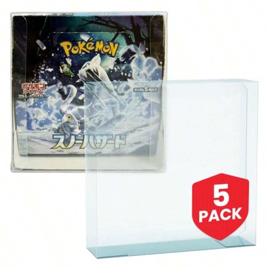 Display Case Storage Protector For Pokemon Japanese Booster Box 5-Pack 0.5 Mm Thick Plastic Display Case For Collectible Gaming Card Storage And Organization. Elevate Your Collection. - 日版補充包 - 查看 1