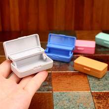 3pcs Realistic Mini Stationery Box Model, Double-Layer Cute Pencil Case Diorama Accessories (Diorama Decor/Model Collection/Interactive Gadget) - Multicolor - View 2