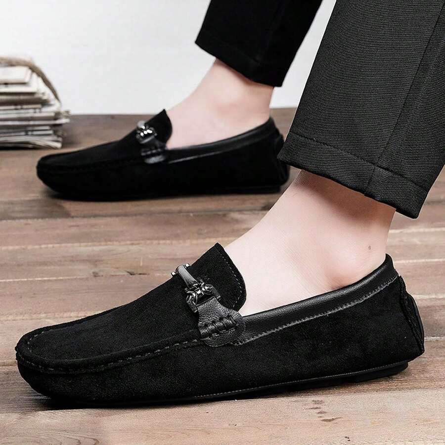 男士套脚乐福鞋、男士莫卡辛鞋、耐穿防滑驾驶鞋、男士休闲鞋，品质卓越 - 黑色 - 查看 1