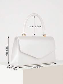 REMANLAND 这款清新纯净的白色PU十字纹信封手提包，拥有干净的白色调、精致的十字纹PU质感和信封式翻盖设计。无论是日常使用还是约会，这款时尚手提包都是理想之选，也是馈赠佳品。 - 白色 - 查看 4